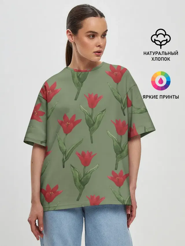 Женская футболка оверсайз