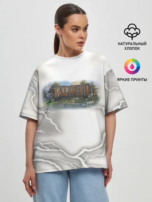 Женская футболка оверсайз с принтом «Valheim»