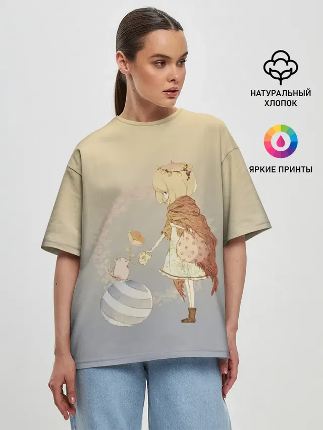 Женская футболка оверсайз