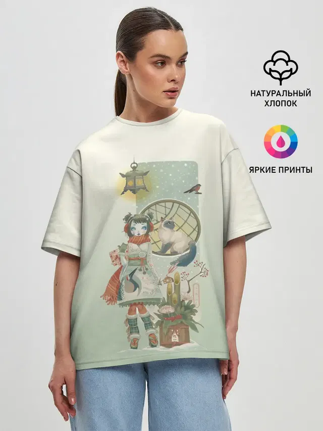 Женская футболка оверсайз