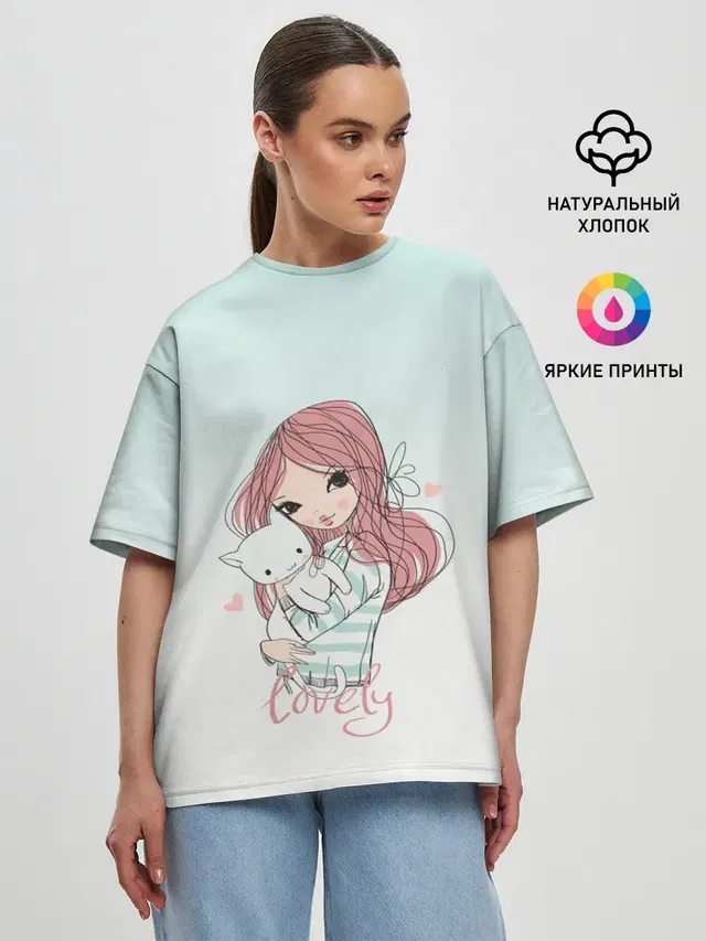 Женская футболка оверсайз