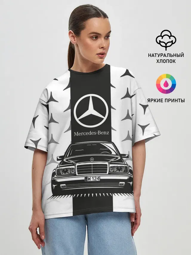 Женская футболка оверсайз с принтом «Merсedes — MERCEDES BENZ»