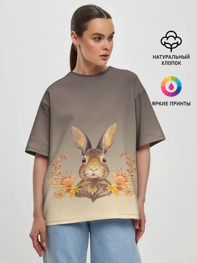 заяц в цветочках