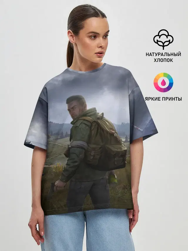 Женская футболка оверсайз