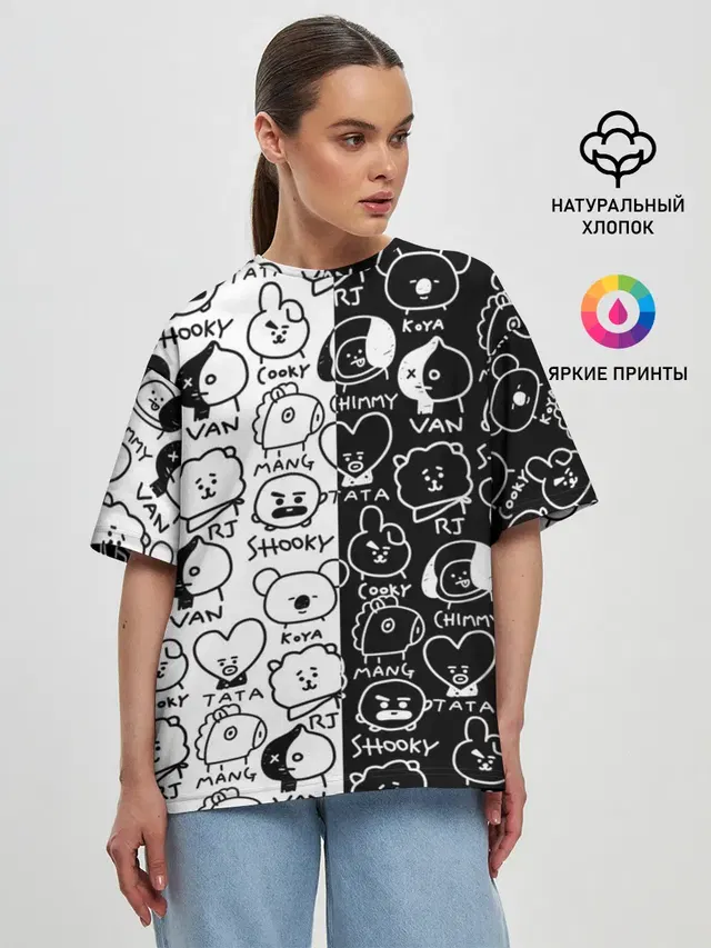 Женская футболка оверсайз