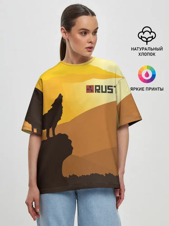 Женская футболка оверсайз с принтом «Rust»