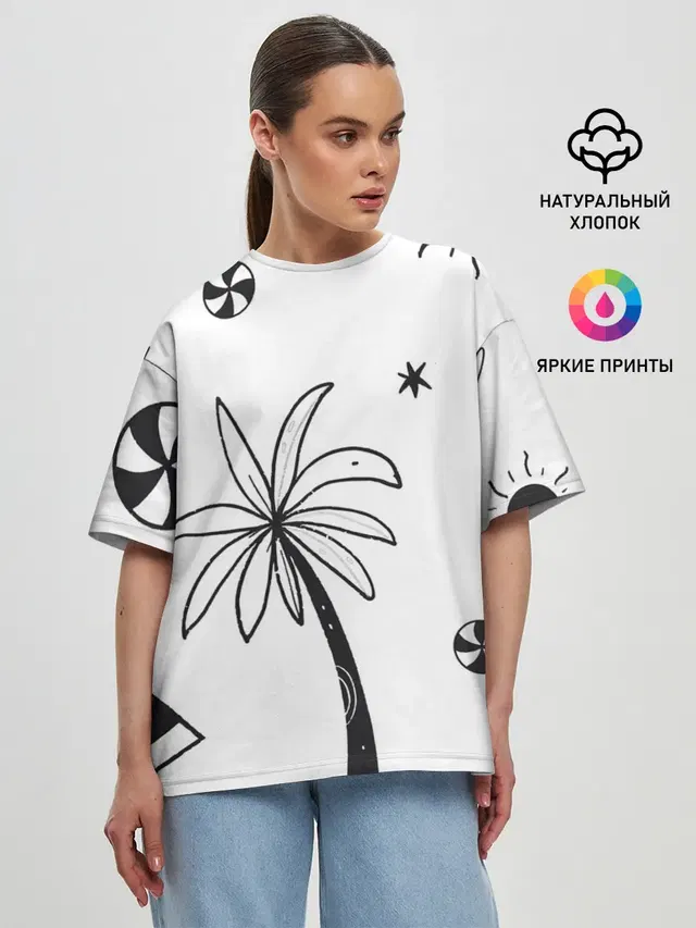 Женская футболка оверсайз