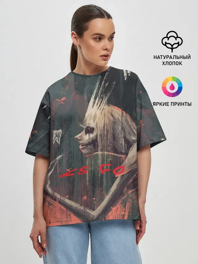 Женская футболка оверсайз