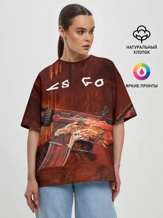 Женская футболка оверсайз