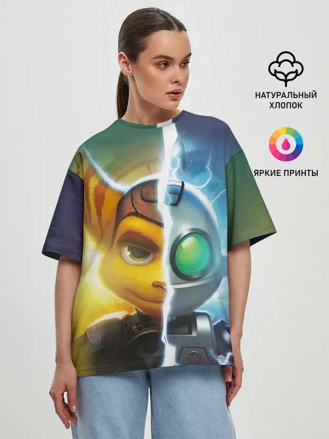 Женская футболка оверсайз