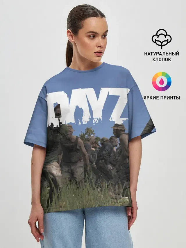 Женская футболка оверсайз с принтом «Zombie»