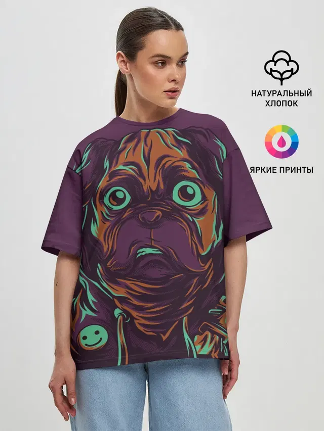 Женская футболка оверсайз