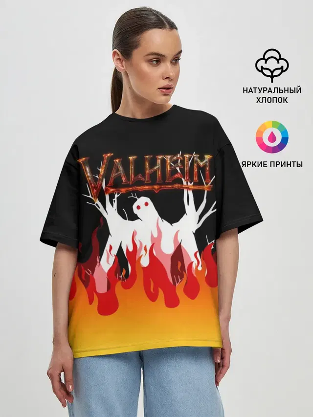 Женская футболка оверсайз с принтом «Valheim»