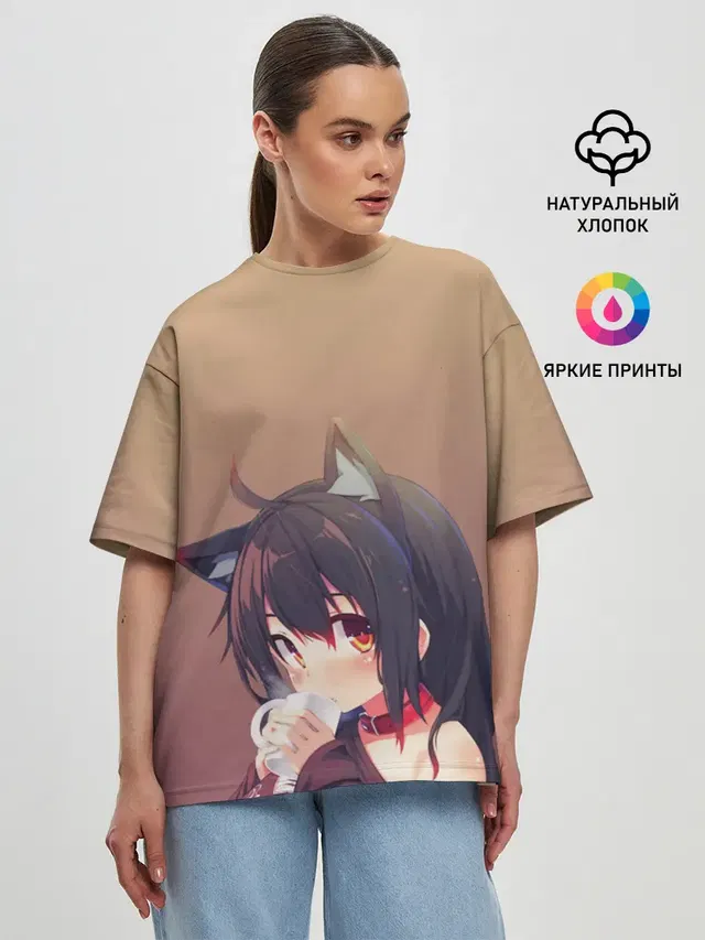 Женская футболка оверсайз
