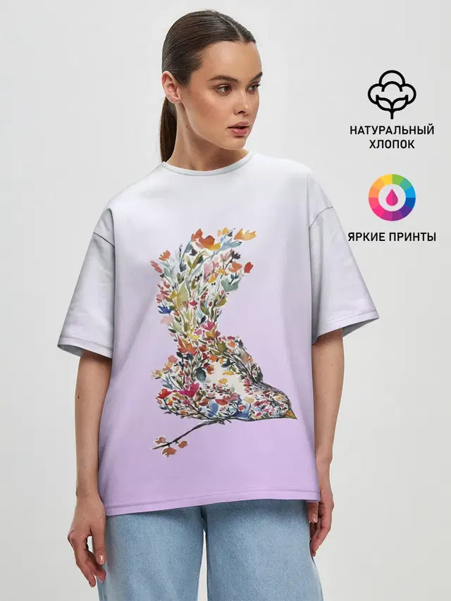 акварельная птичка