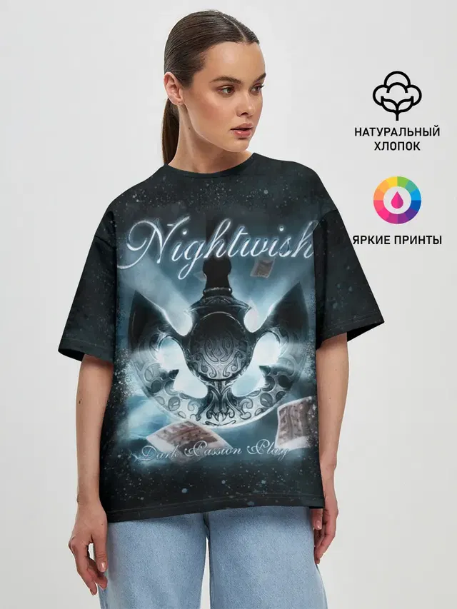 Женская футболка оверсайз с принтом «Разный рок — NIGHTWISH»