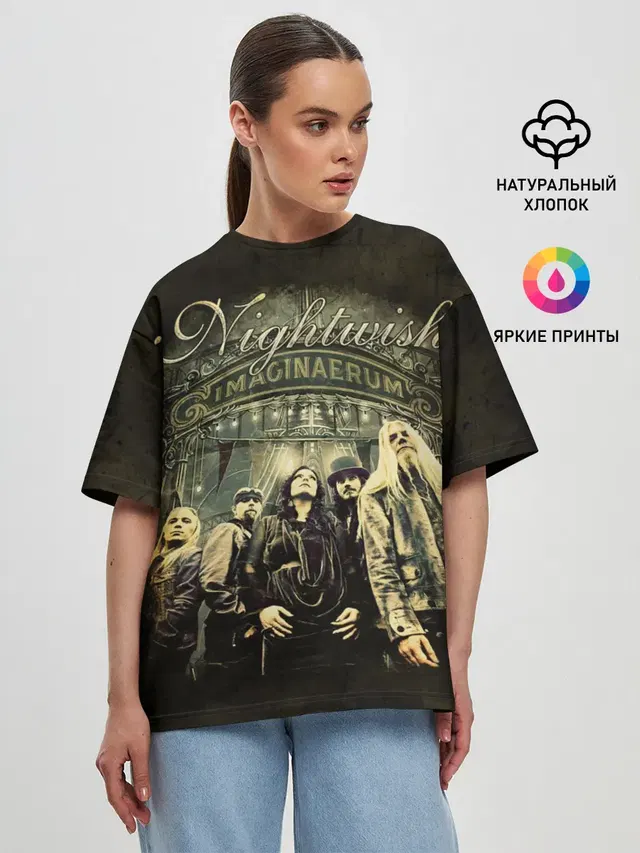 Женская футболка оверсайз с принтом «Разный рок — NIGHTWISH»