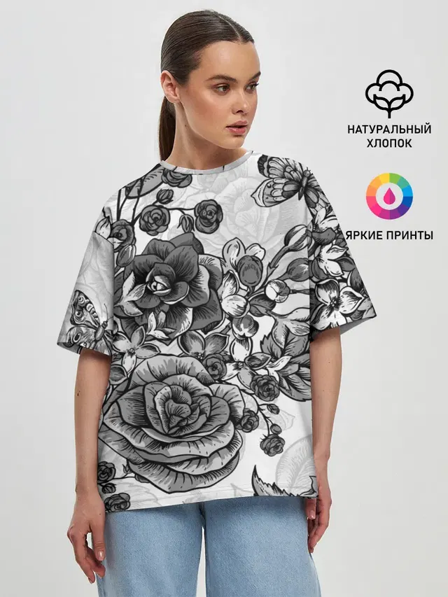 Женская футболка оверсайз