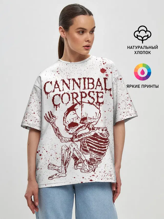 Женская футболка оверсайз с принтом «Cannibal Corpse»