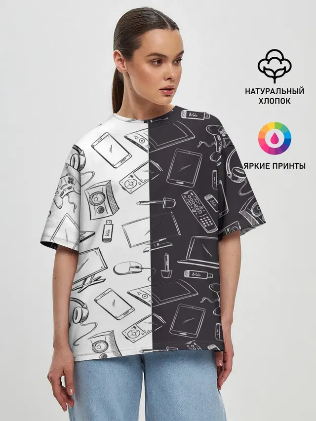 Женская футболка оверсайз