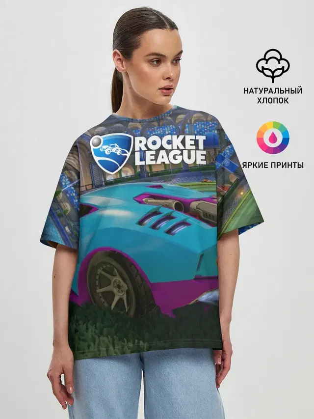 Женская футболка оверсайз с принтом «Rocket League»