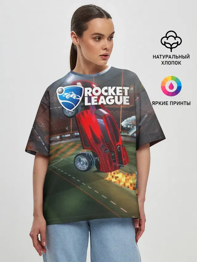 Женская футболка оверсайз с принтом «Rocket League»