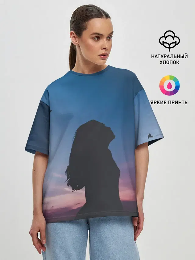 Женская футболка оверсайз