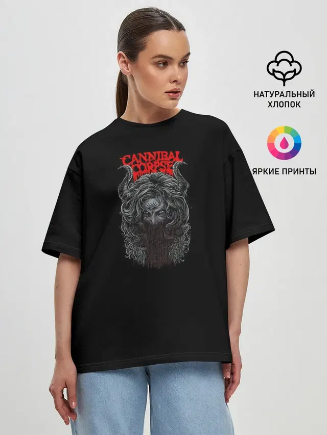 Женская футболка оверсайз с принтом «Cannibal Corpse»