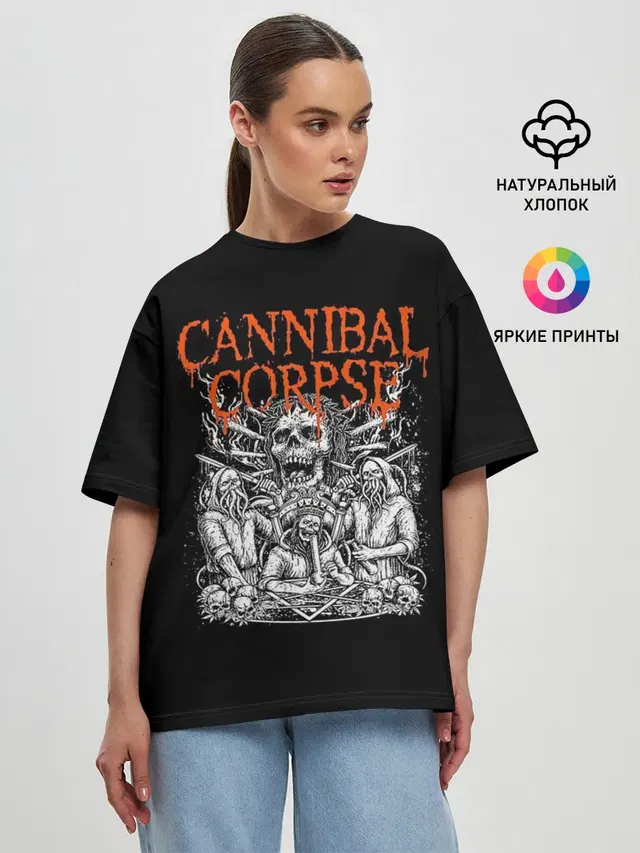 Женская футболка оверсайз с принтом «Cannibal Corpse»