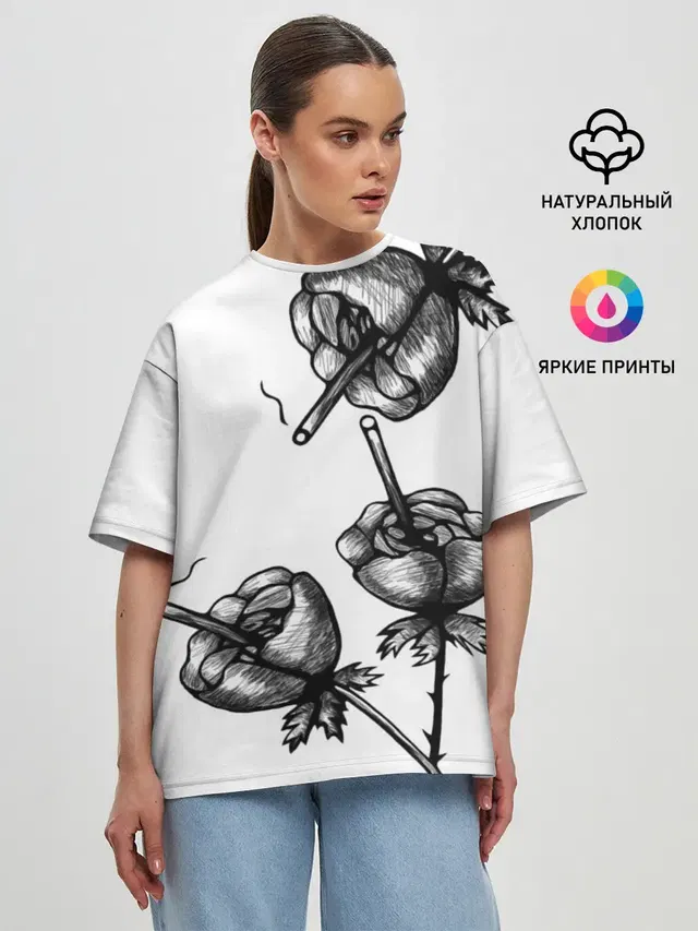 Женская футболка оверсайз