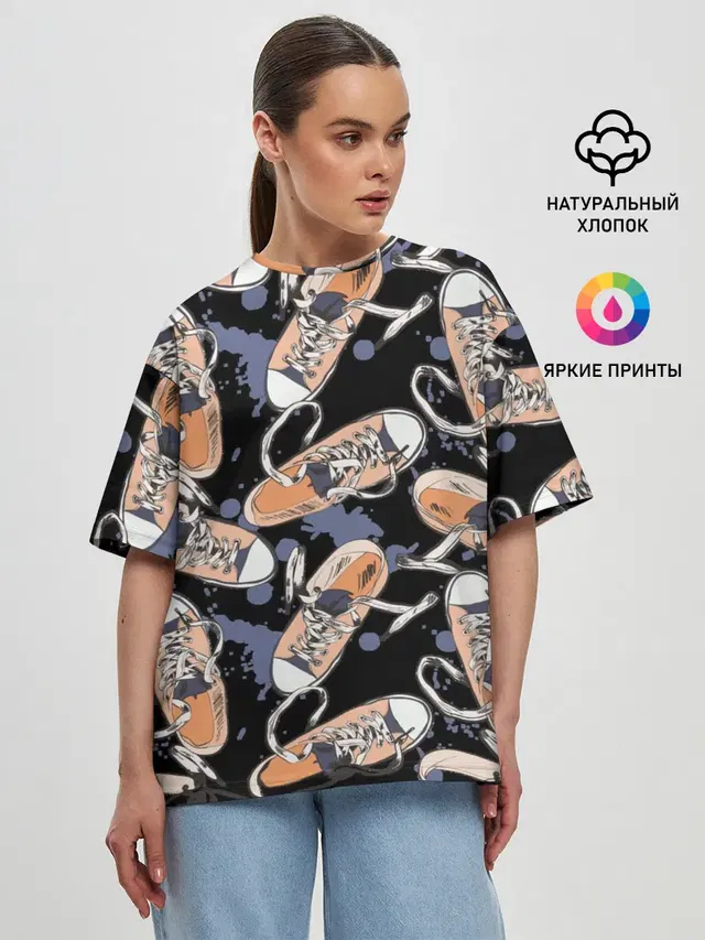 Женская футболка оверсайз