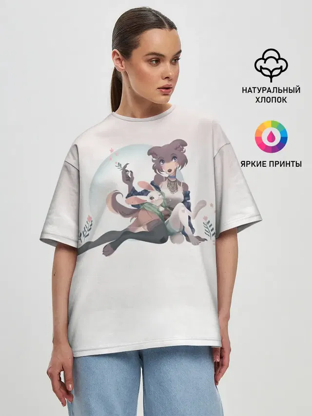 Женская футболка оверсайз