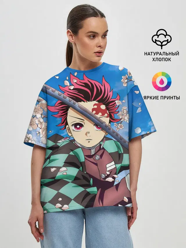 Женская футболка оверсайз