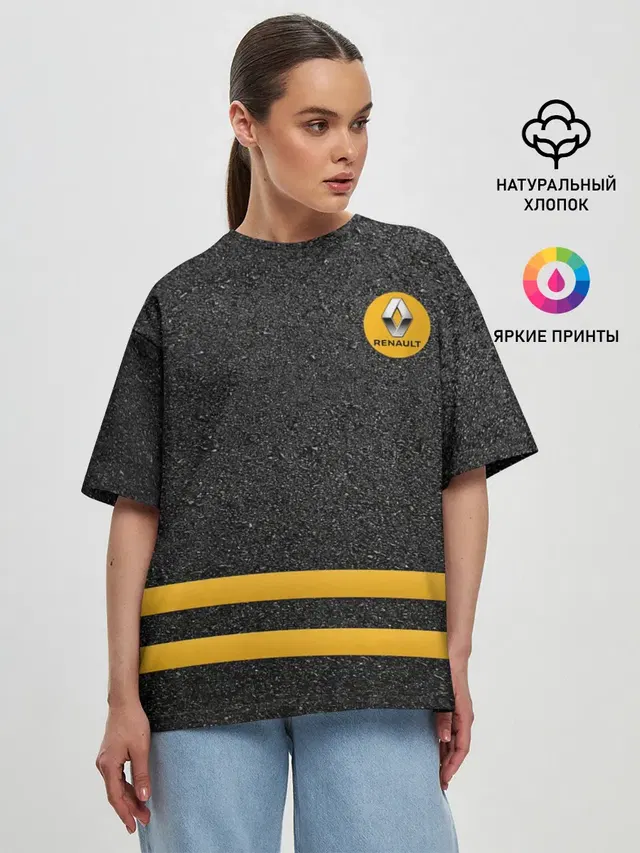 Женская футболка оверсайз с принтом «Renault — Passion for life»