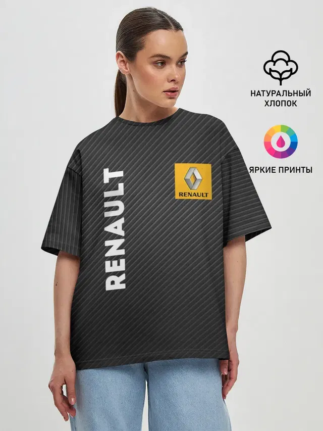 Женская футболка оверсайз с принтом «Renault»
