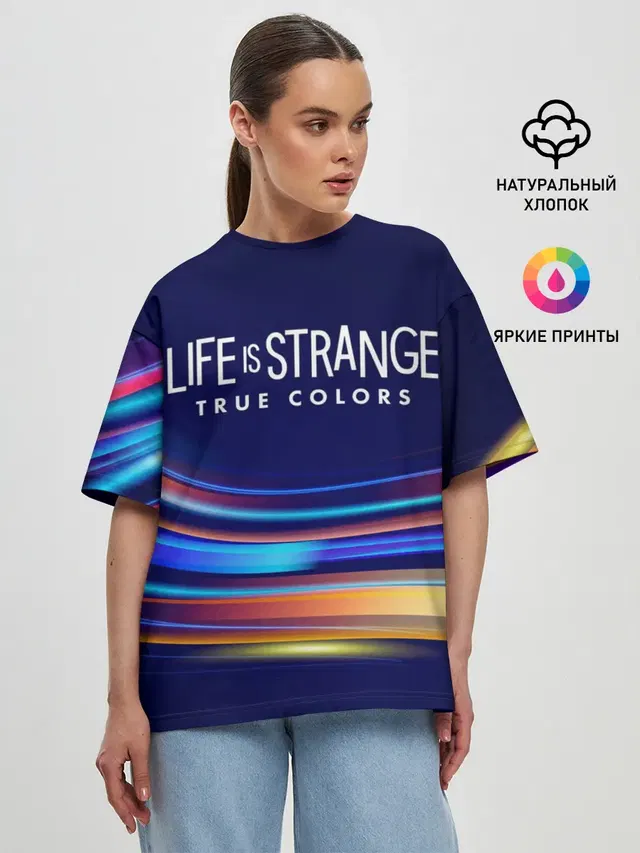 Женская футболка оверсайз с принтом «True Colors — Life is Strange: True Colors»