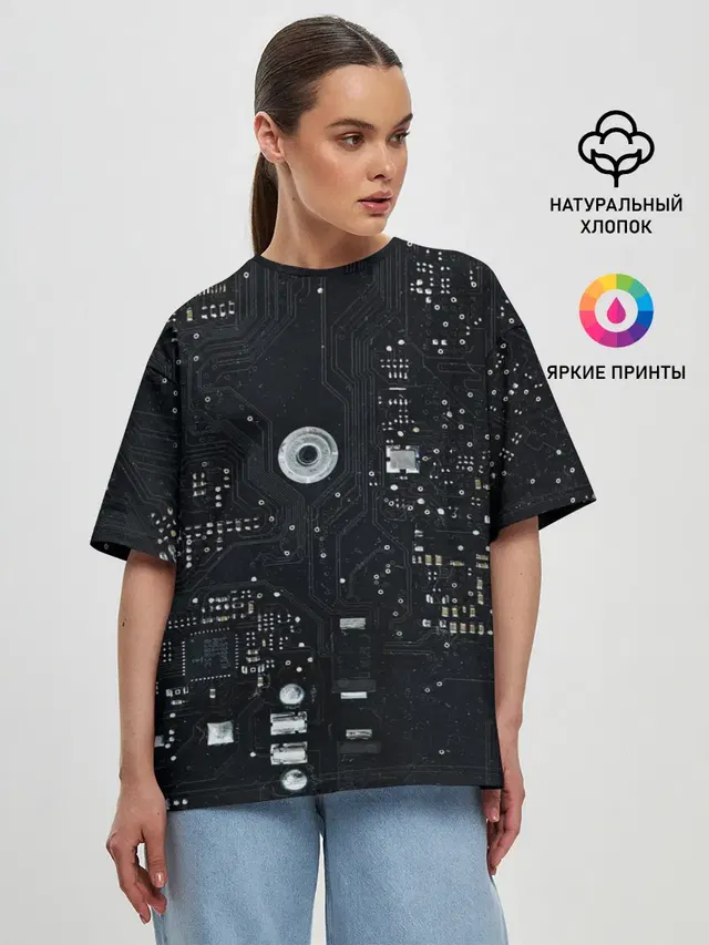 Женская футболка оверсайз