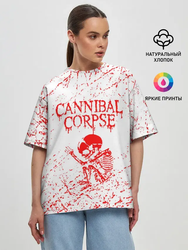 Женская футболка оверсайз с принтом «Cannibal Corpse»