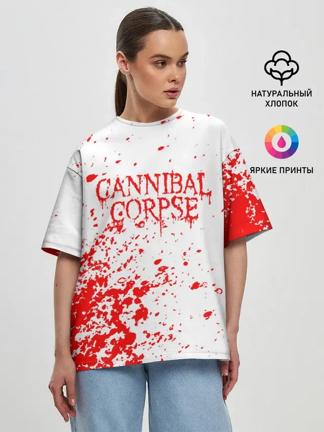 Женская футболка оверсайз с принтом «Cannibal Corpse»