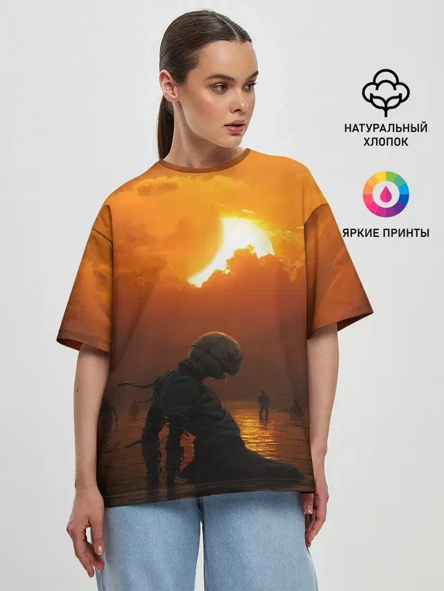 Женская футболка оверсайз