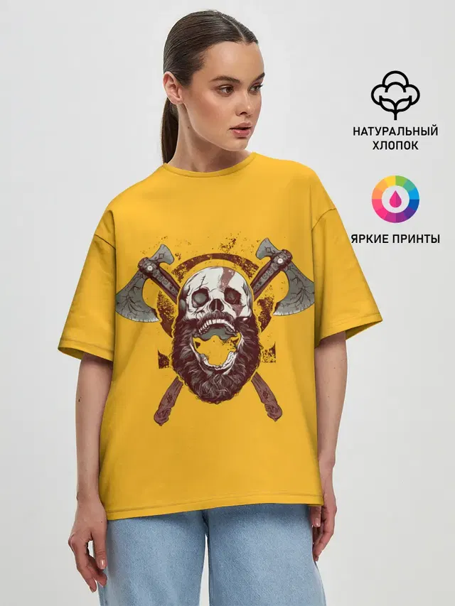 Женская футболка оверсайз с принтом «Battle roar»
