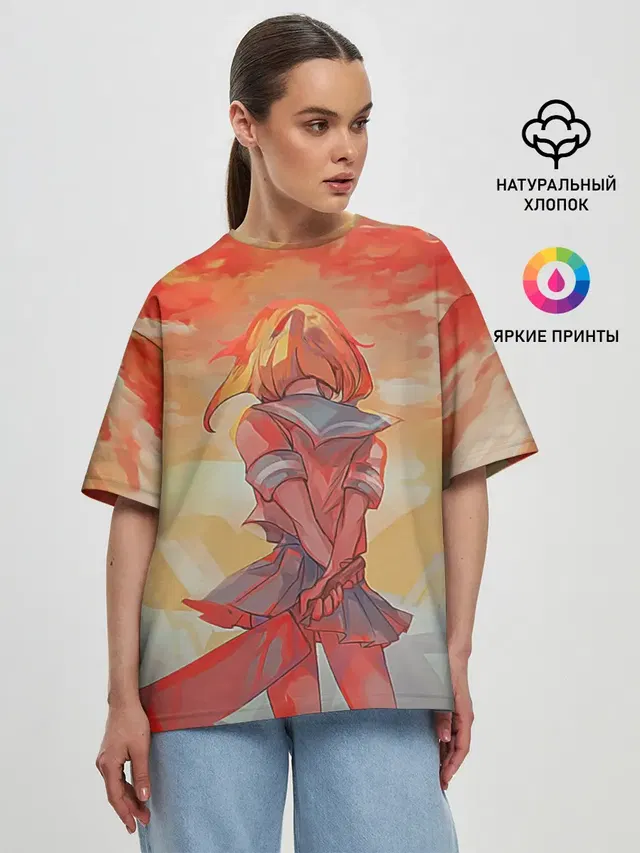 Женская футболка оверсайз