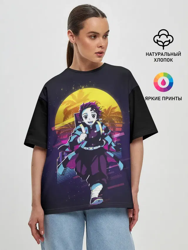 Женская футболка оверсайз