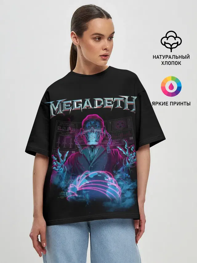Женская футболка оверсайз с принтом «Megadeth»