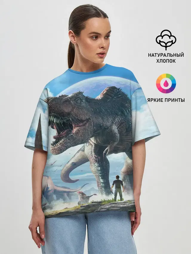 Женская футболка оверсайз с принтом «Ark Survival Evolved»