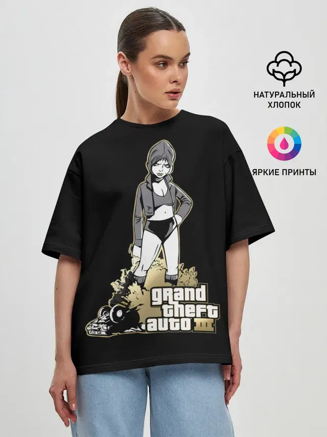 Женская футболка оверсайз с принтом «GTA — Каталина — ГТА 3»