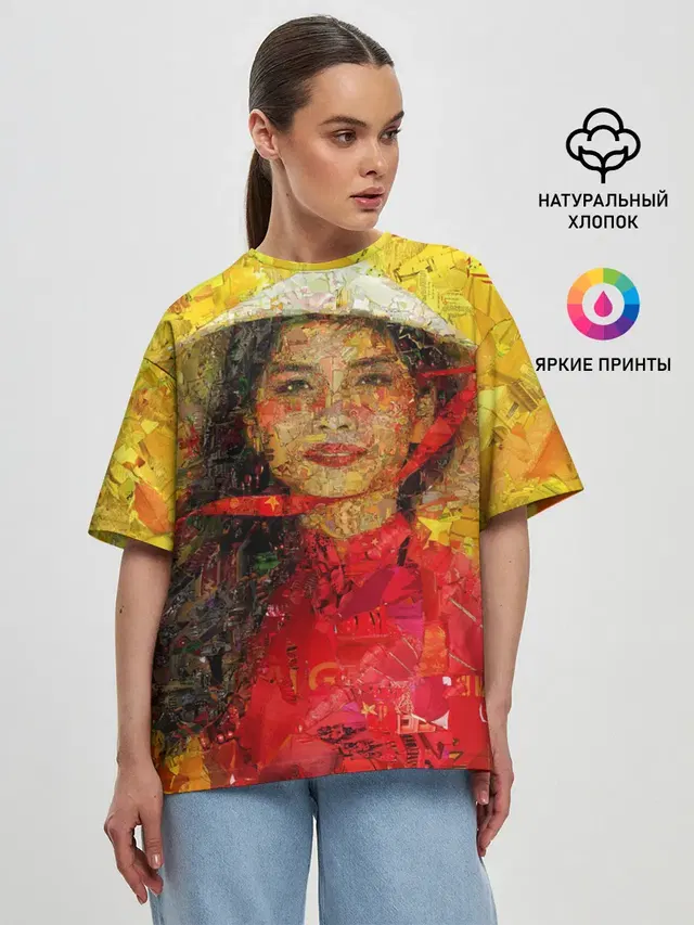 Женская футболка оверсайз