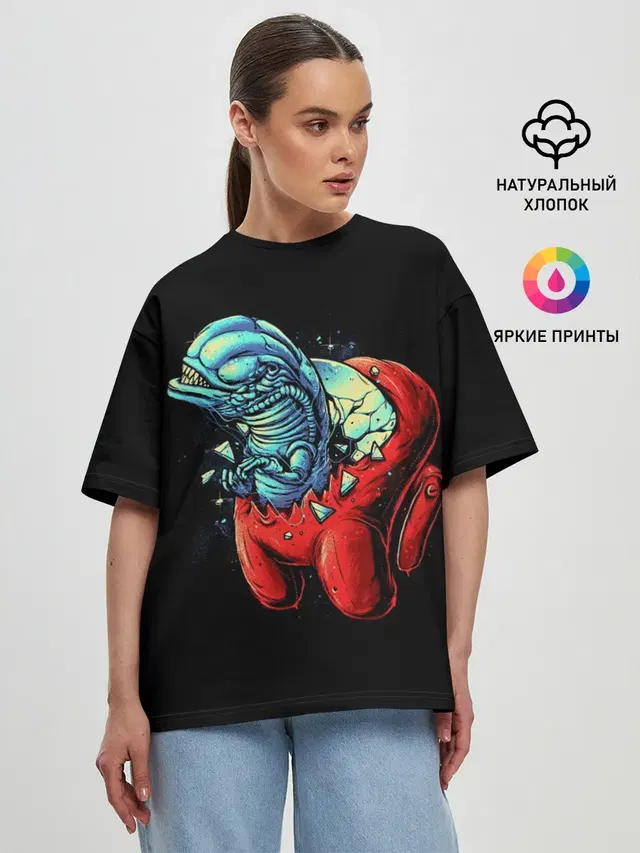 Женская футболка оверсайз