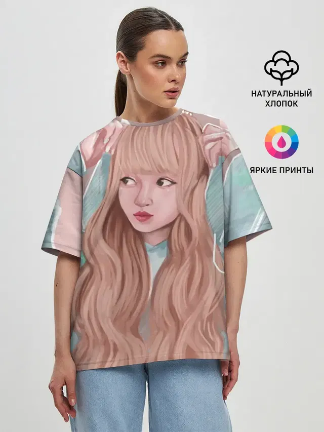 Женская футболка оверсайз