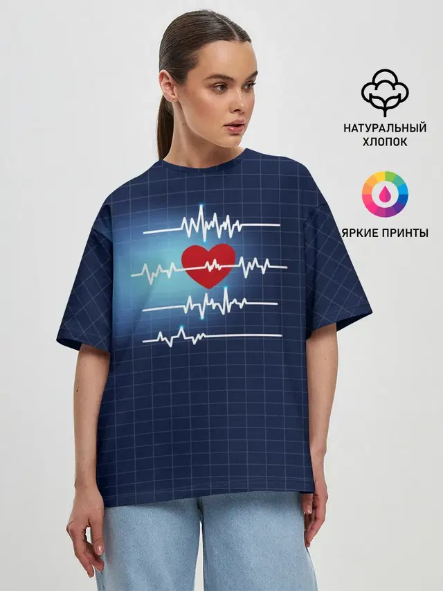Женская футболка оверсайз